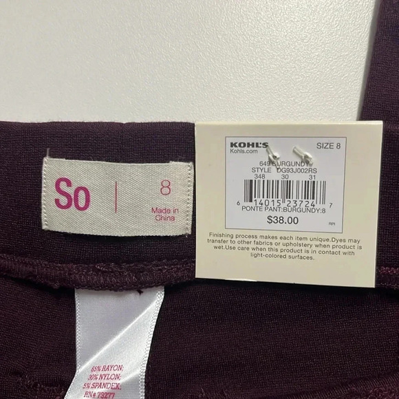 Imperfect NWT girls size 8 ponte pants stretchy front zip pockets back pockets - Picture 9 of 9